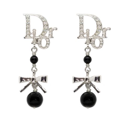 dior earrings black logo|Dior earrings japan.